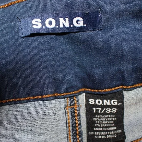 SONG  Skinny Ankle Jeans Sz 17 33" Waist 5 Pocket High Rise Worn 1X - Picture 6 of 8
